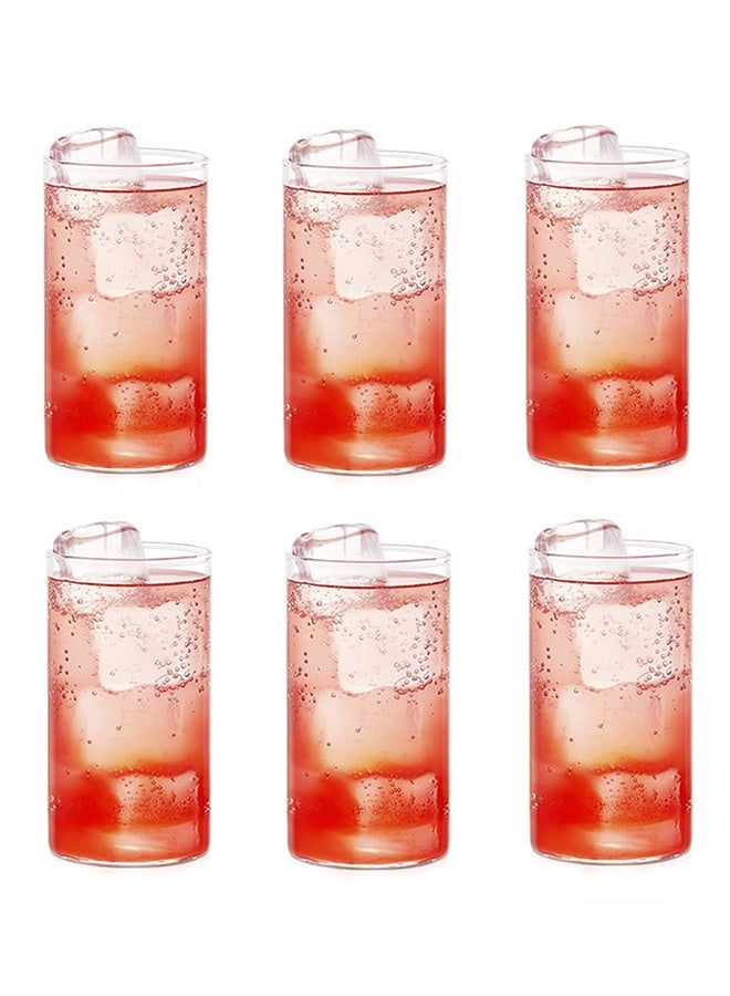 6-Piece Vision Large Glass Set , Heat-Resistant Glass Cylinder Cups, Stylish Design Drinking Glasses For Juice and Water , Multi-Functional Glassware Collection, Clear - Image 2